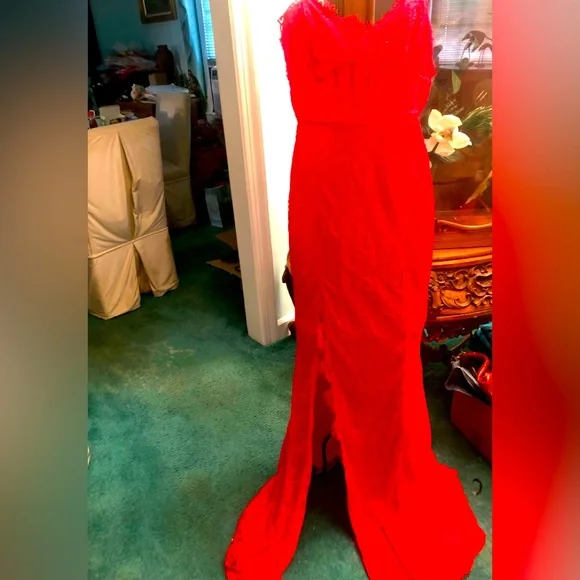 Sexy & Sophisticated RED Evening Gown! - Picture 1 of 4